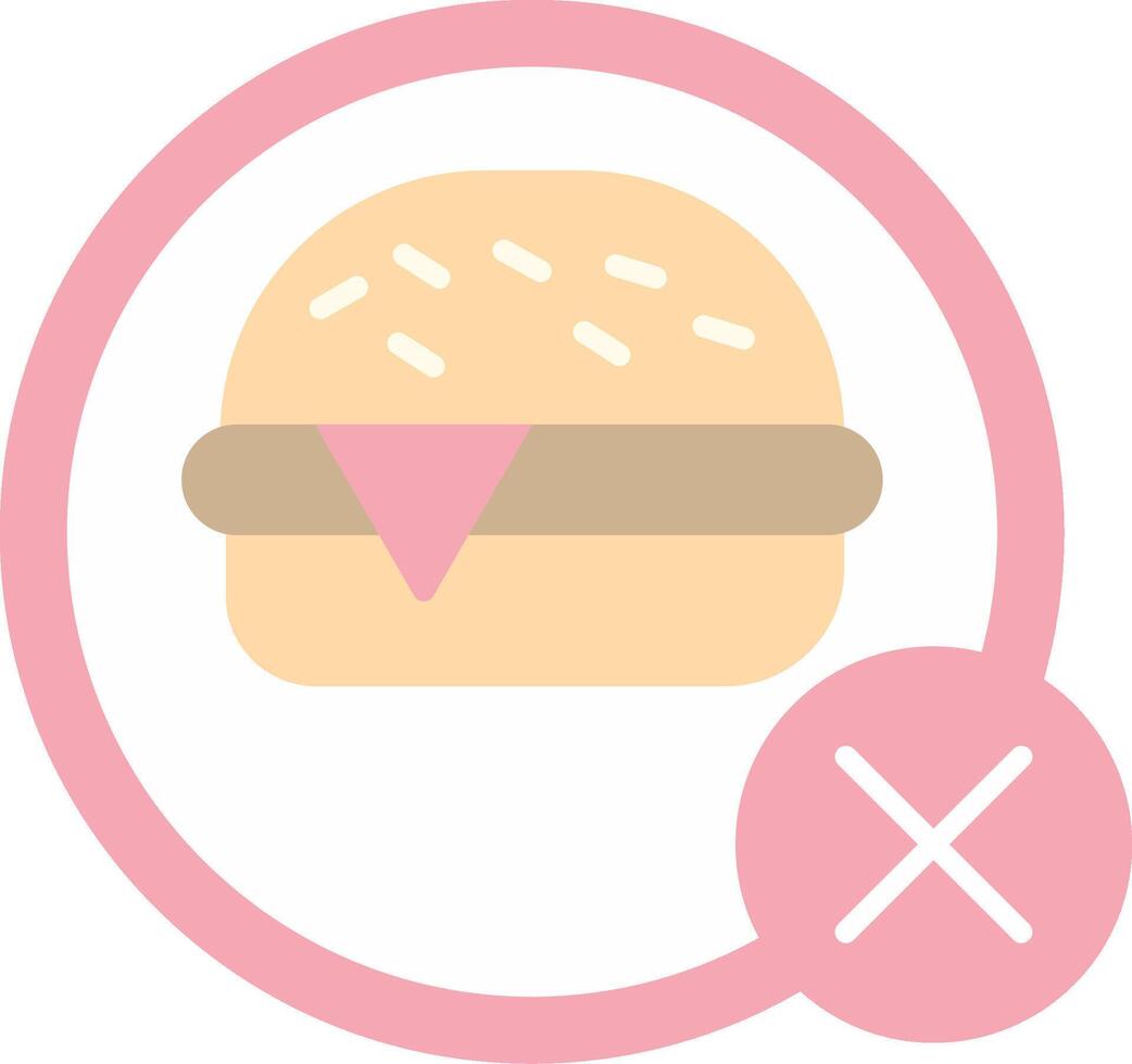 No comida plano ligero icono vector