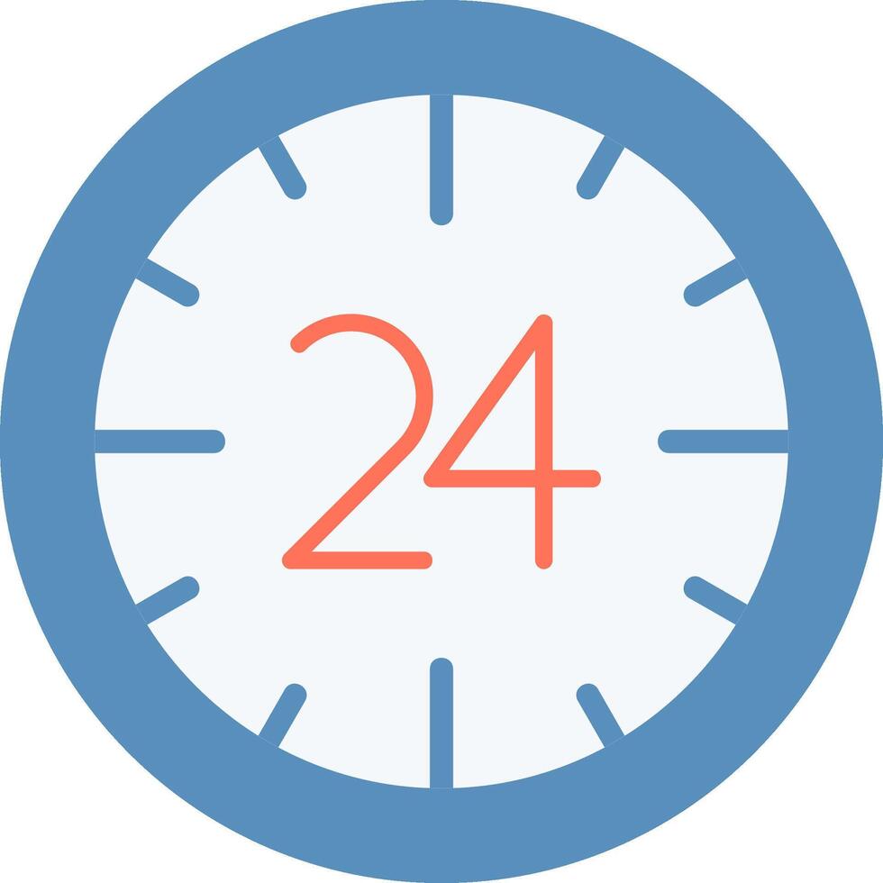 24 Hours Flat Light Icon vector