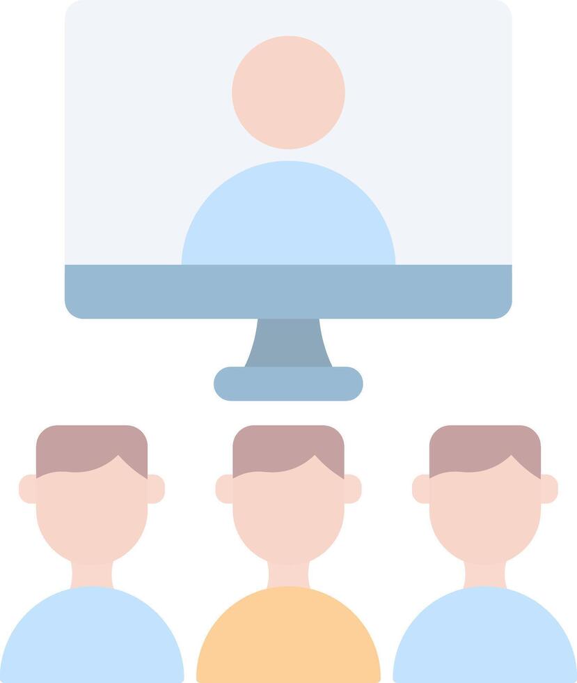 Virtual Class Flat Light Icon vector