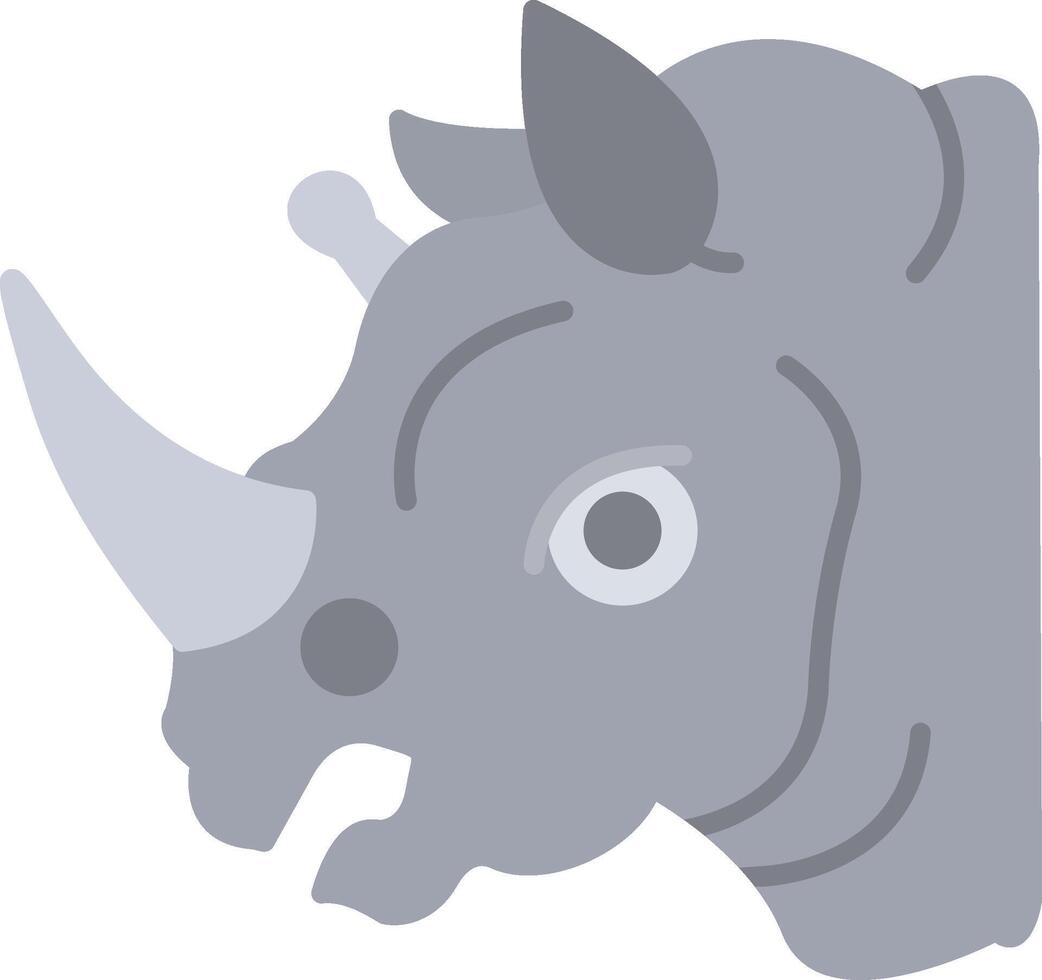 rinoceronte plano ligero icono vector