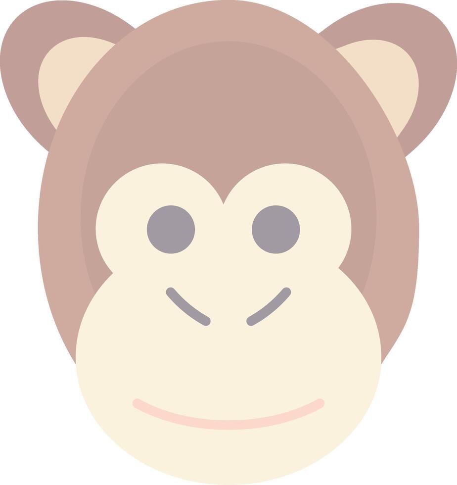 Monkey Flat Light Icon vector