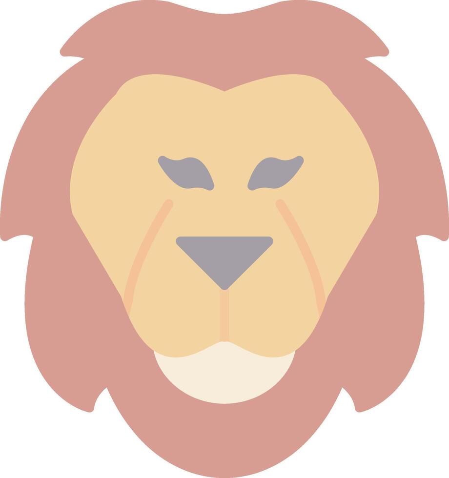 Lion Flat Light Icon vector