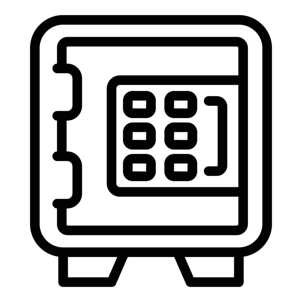 Gold deposit box icon outline vector. Locker safe vector