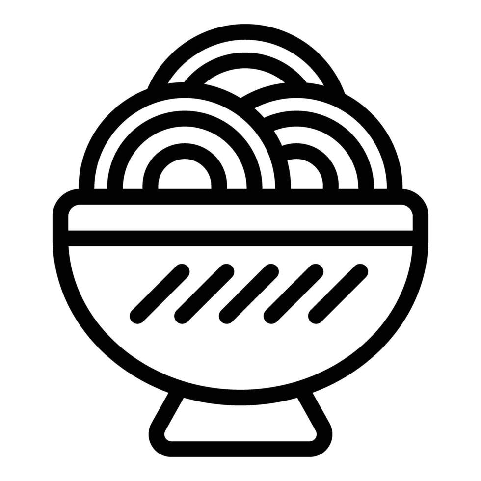 Snack food cuisine icon outline vector. Cooking asian bowl vector