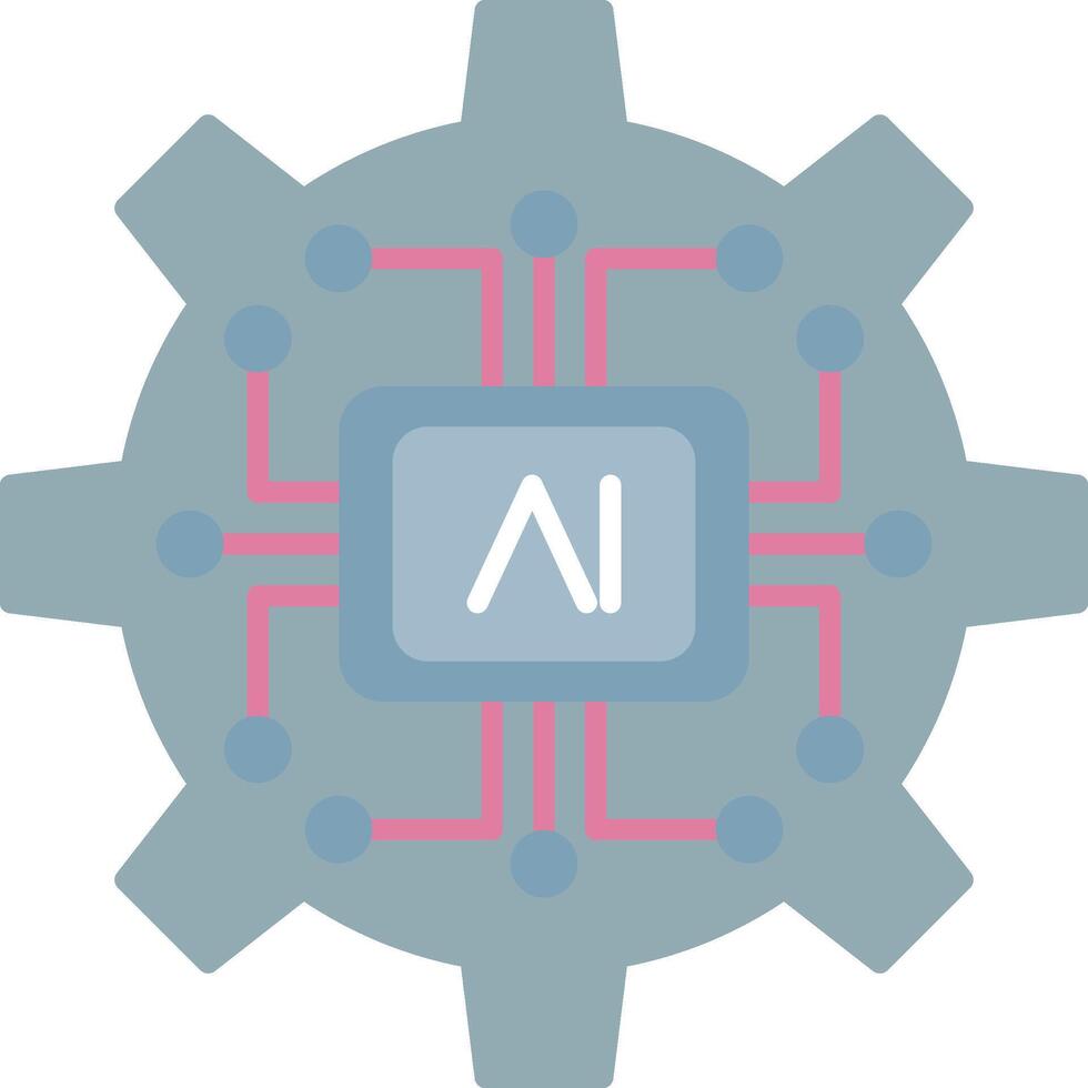 Artificial Intelligence Flat Light Icon vector