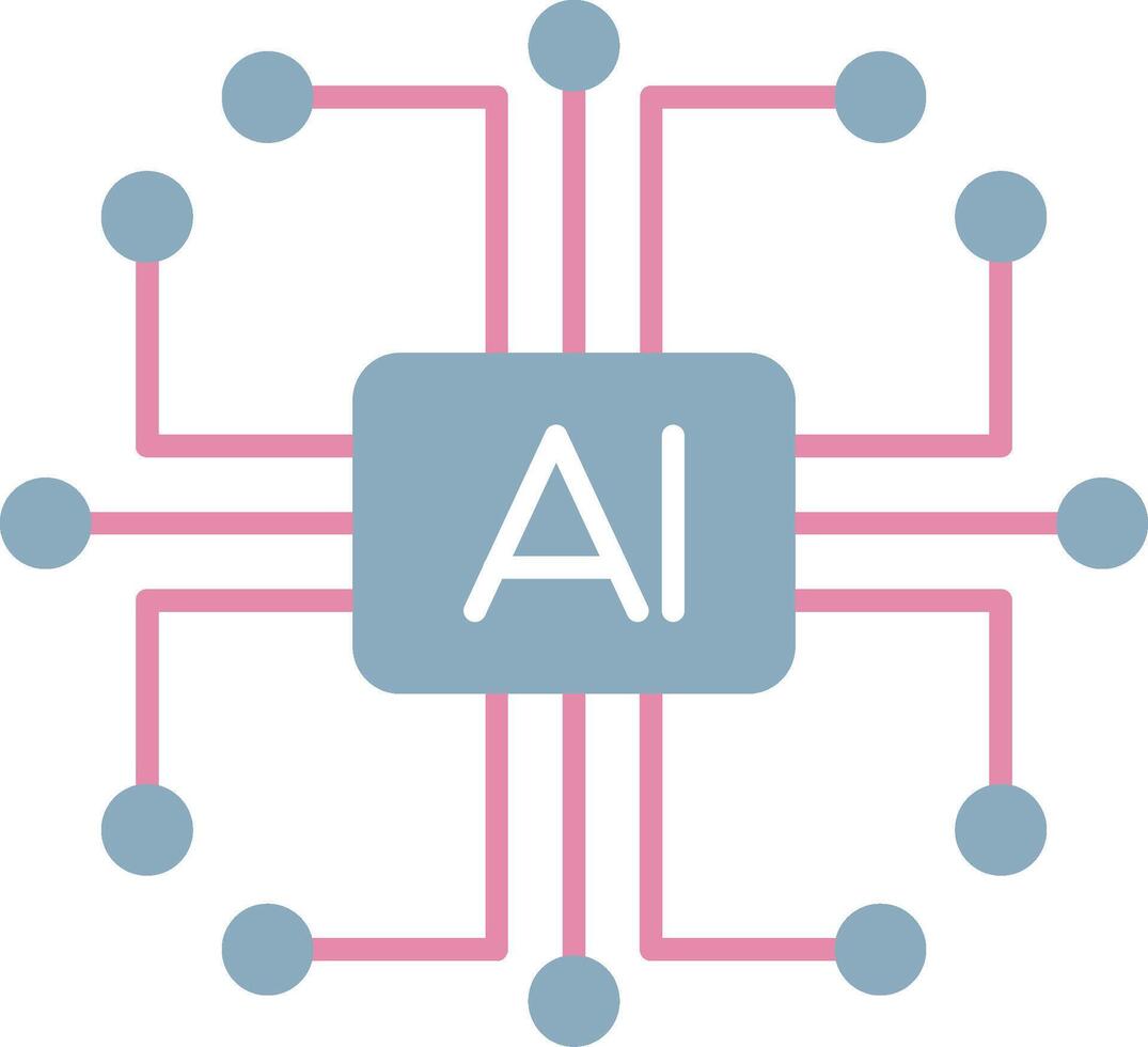 Artificial Intelligence Flat Light Icon vector