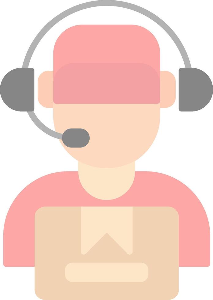Delivery Courier Flat Light Icon vector