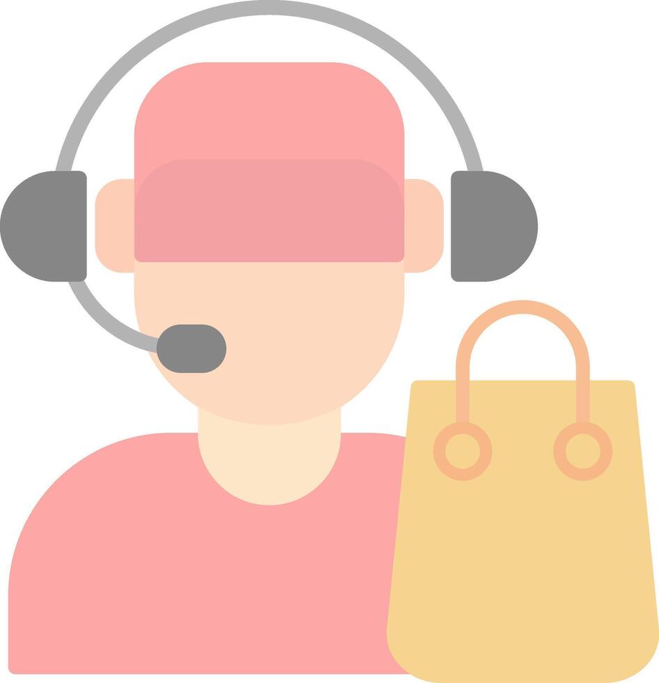 Customer Service Agent Flat Light Icon vector