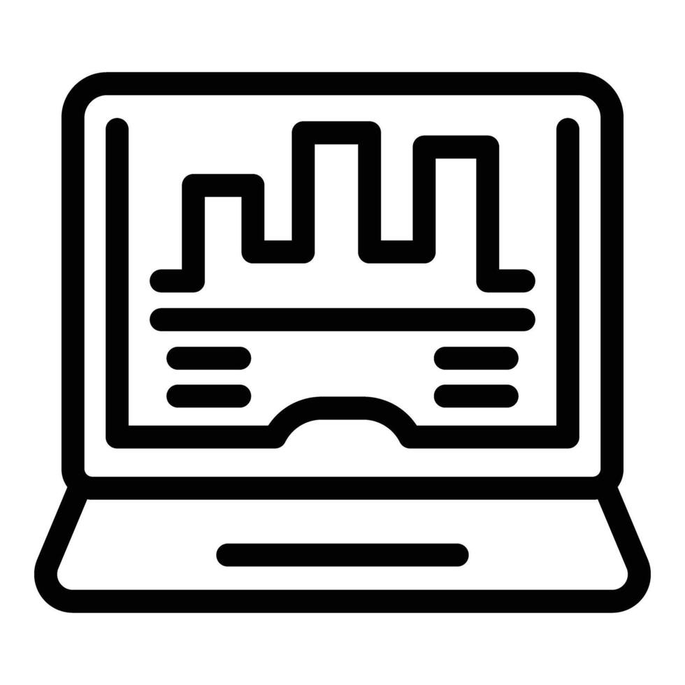 ordenador portátil en línea Servicio icono contorno vector. sistema digital vector