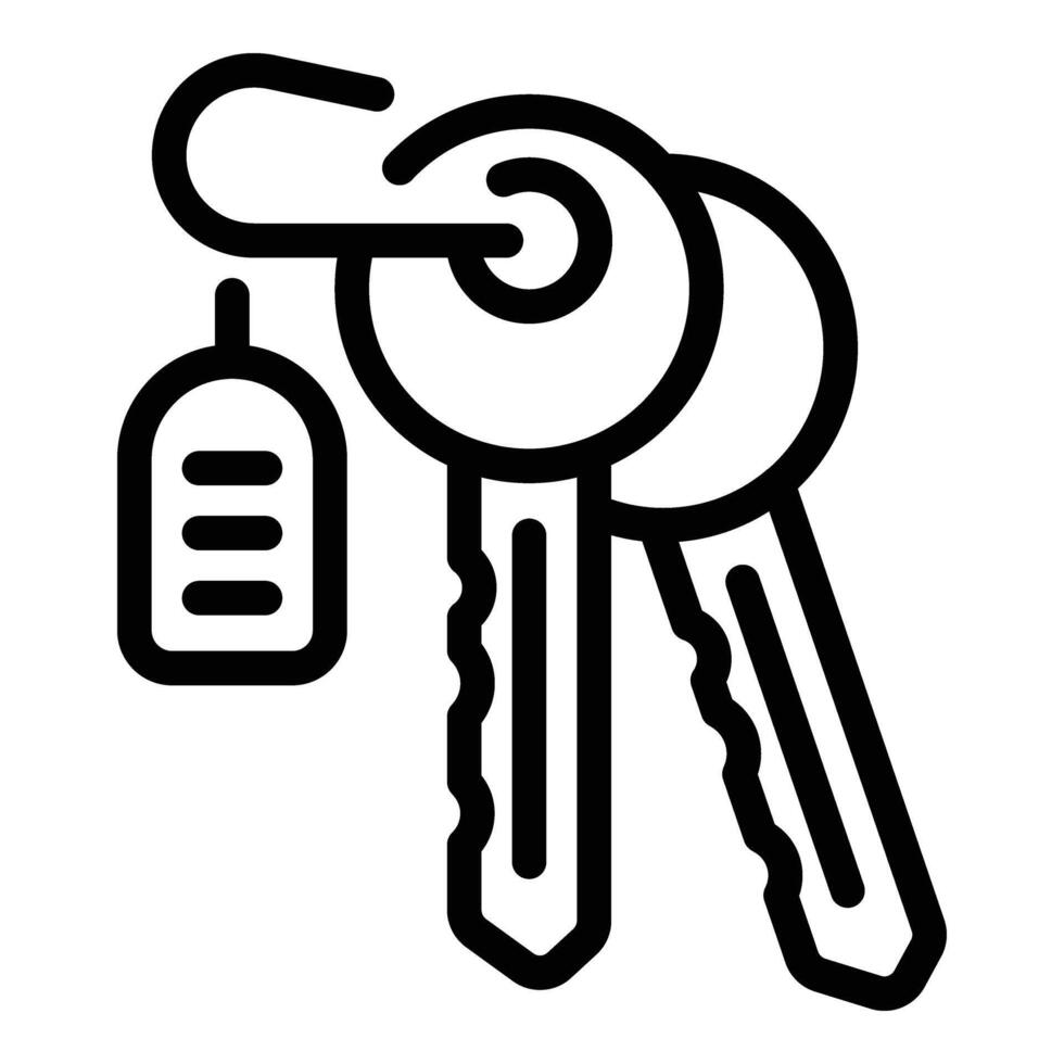 Rent apartment keys icon outline vector. House agent vector