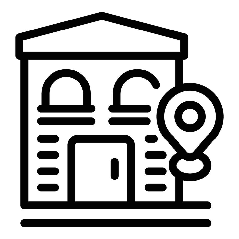 Rent house location icon outline vector. Building agency vector