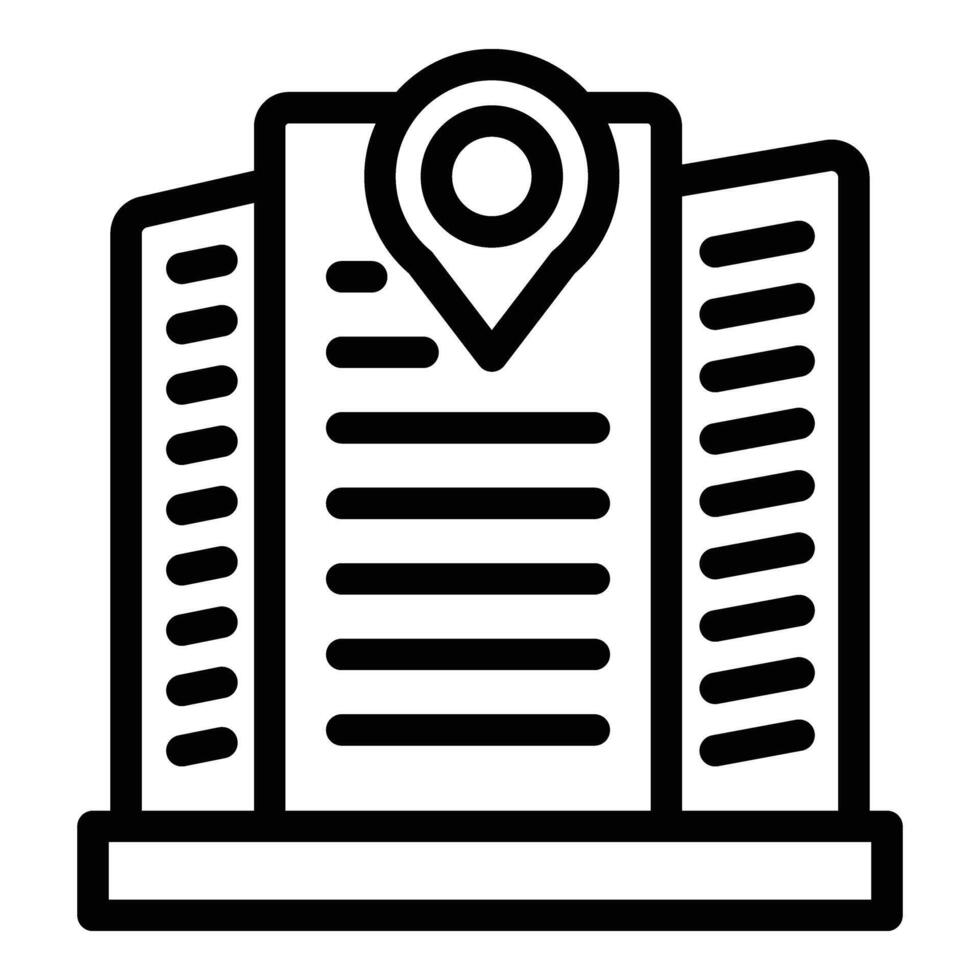 Location building icon outline vector. Agent real estate vector