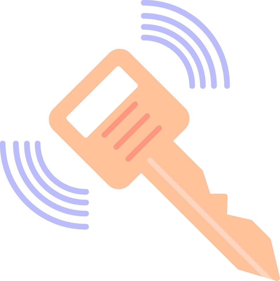 Smart Key Flat Light Icon vector