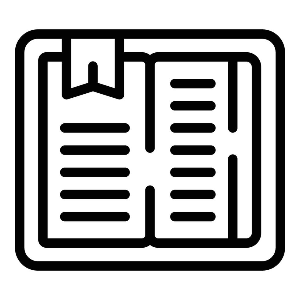 Online new book icon outline vector. Publish open data vector