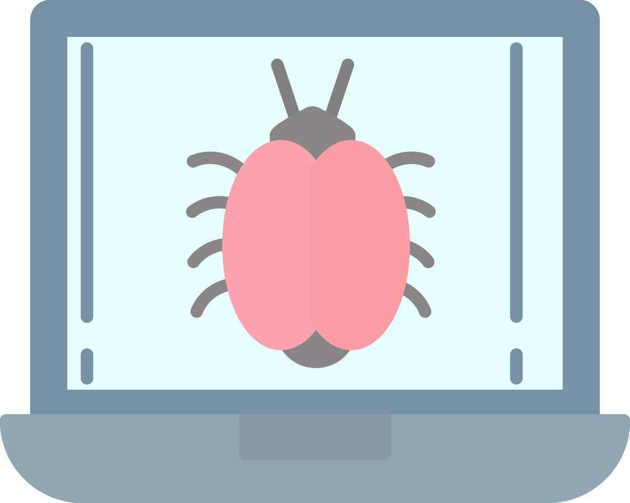 Bug Flat Light Icon vector