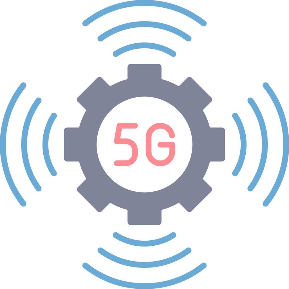 5G Flat Light Icon vector
