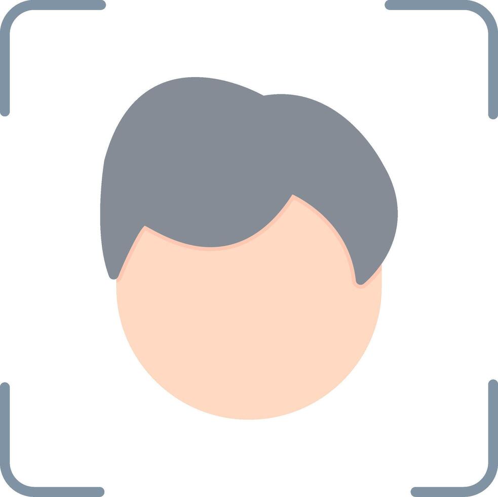 Face Scan Flat Light Icon vector