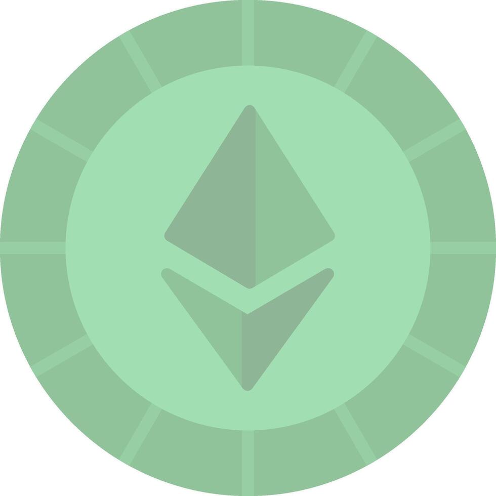 ethereum monedas plano ligero icono vector