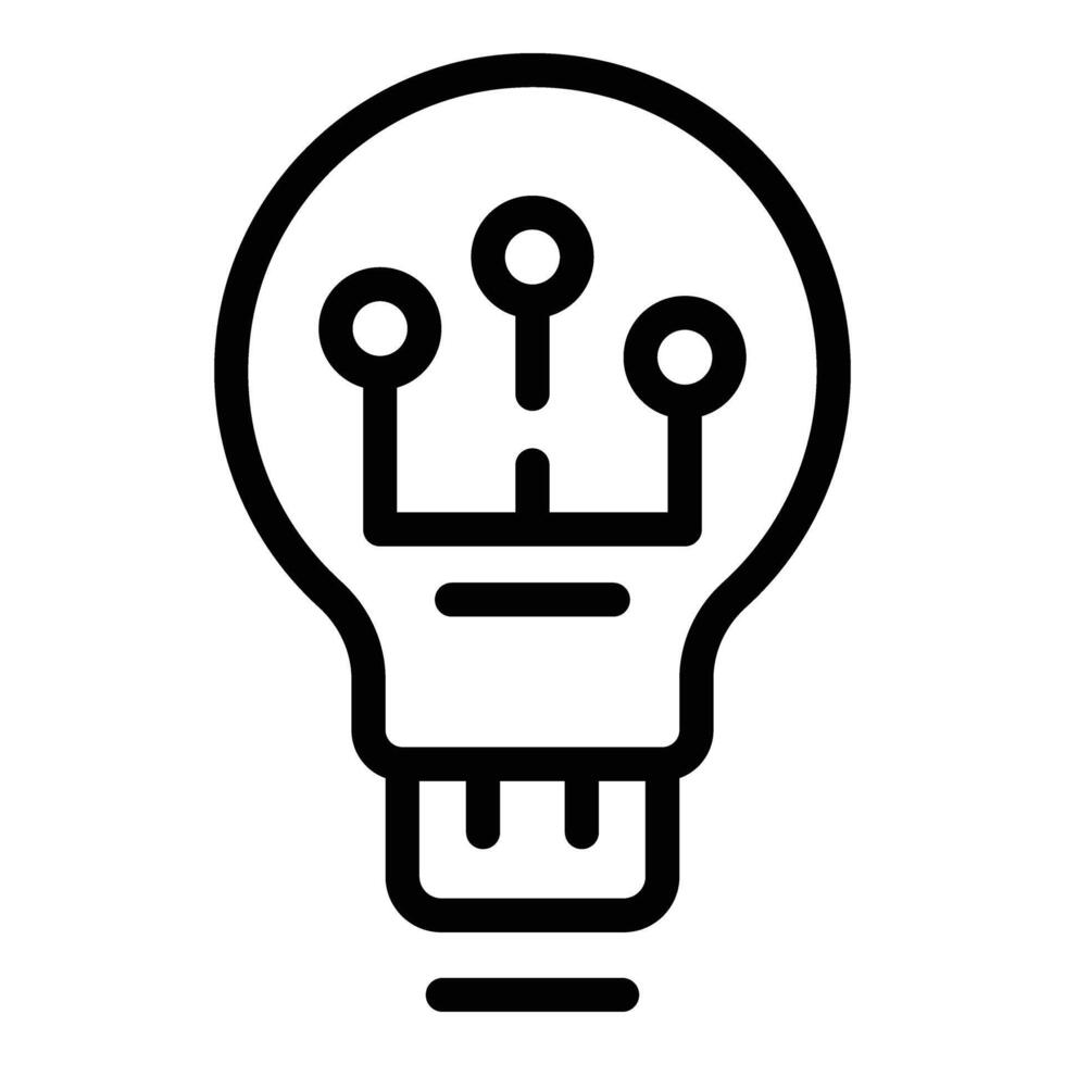 Learn bulb digital icon outline vector. Business training vector