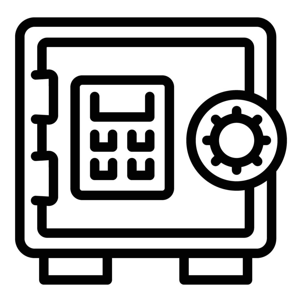 Locker safety vault icon outline vector. Key access vector