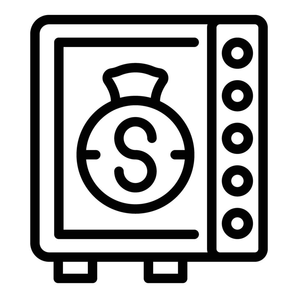 Security locker icon outline vector. Safe bank vector