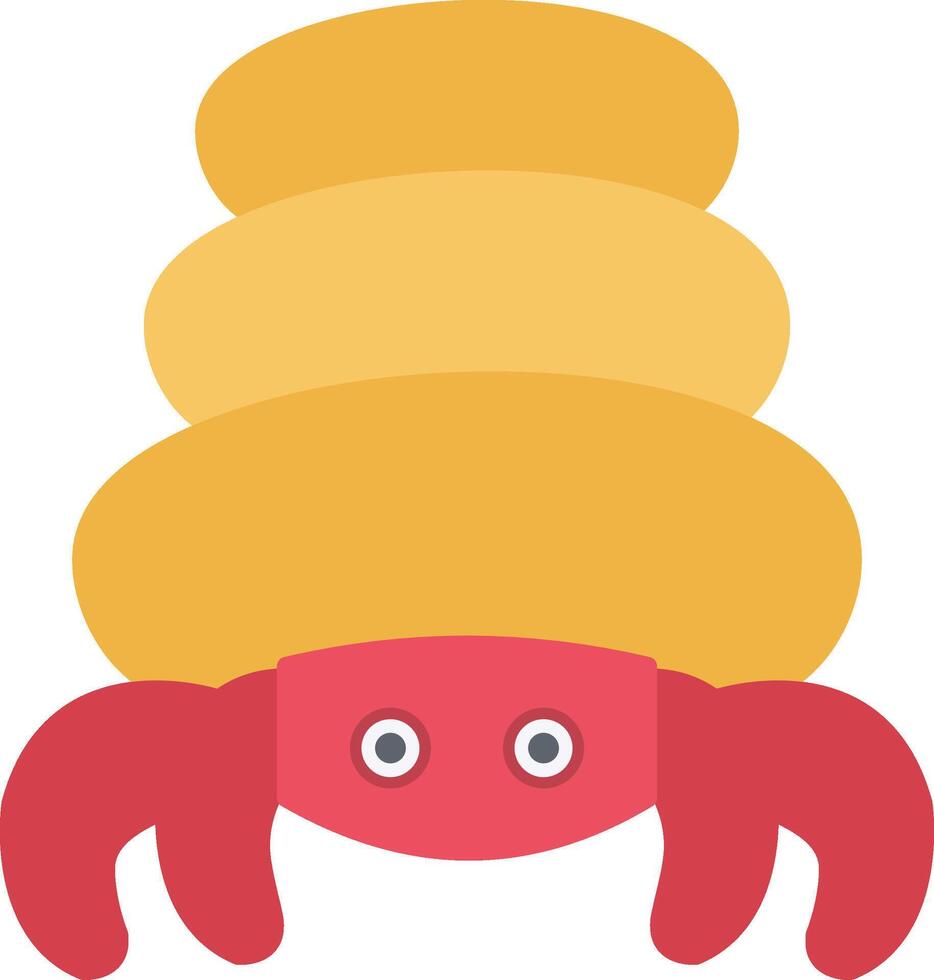 Hermit Crab Flat Light Icon vector