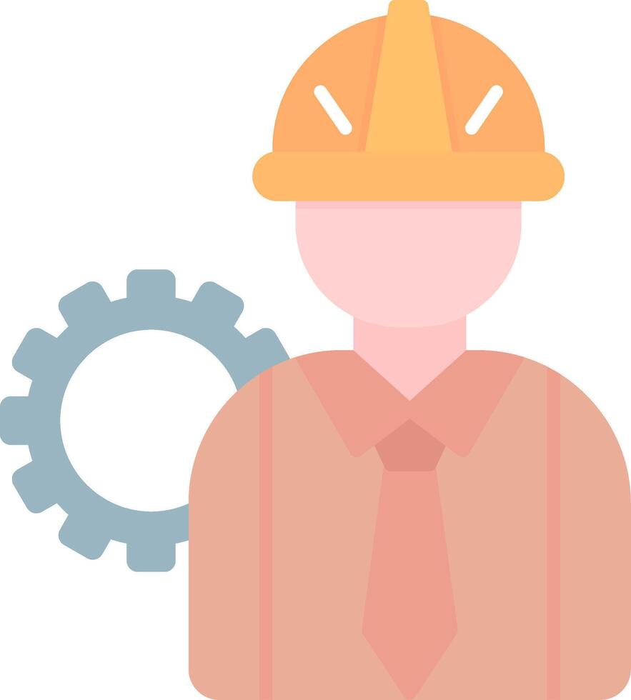 Engineer Flat Light Icon vector