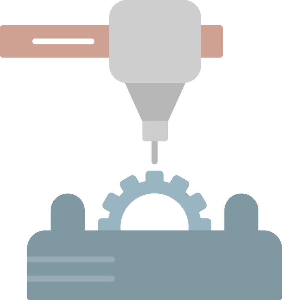 3d Printer Flat Light Icon vector