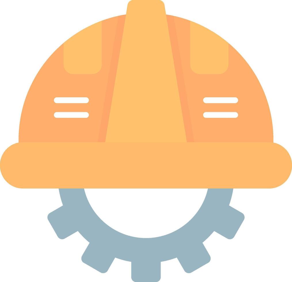 Saftey Helmet Flat Light Icon vector