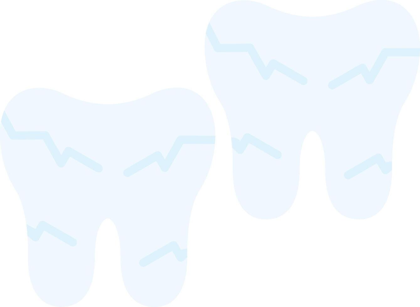 Tooth Damaged Flat Light Icon vector