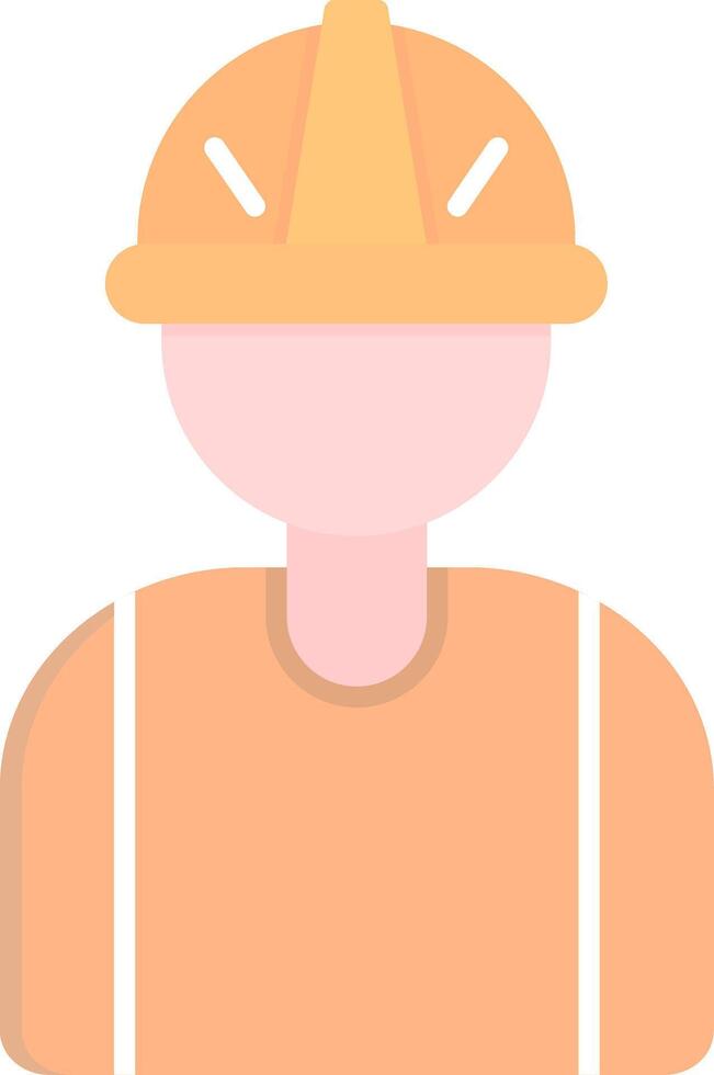 trabajador plano ligero icono vector