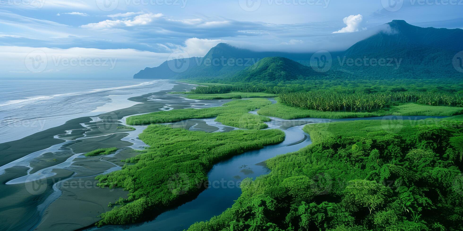 AI generated The breathtaking beauty of our Earth, from lush rainforests. Explore images that showcase the diversity of landscapes, emphasizing the need to conserve and cherish these natural wonders photo