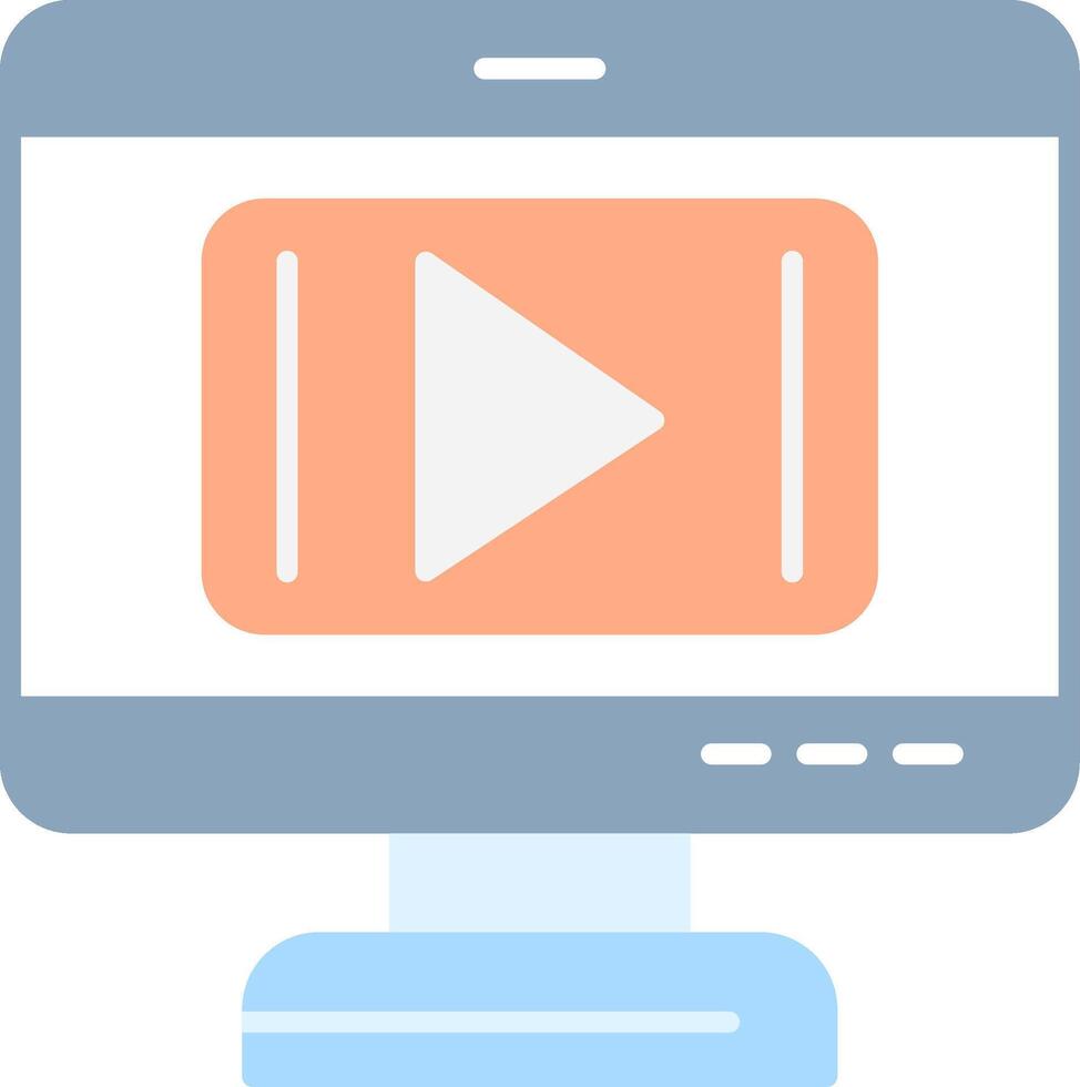 Video Player Flat Light Icon vector