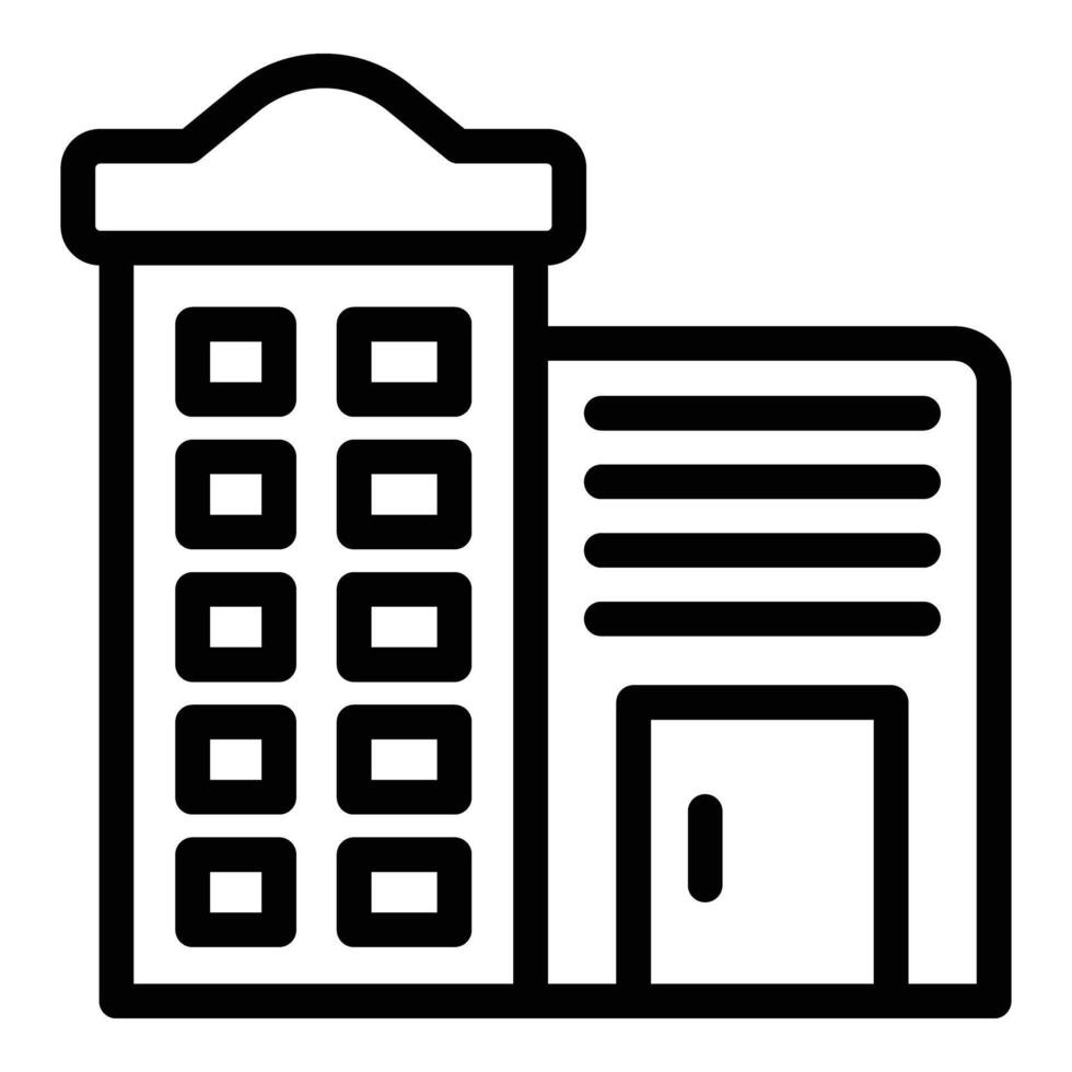 School building icon outline vector. Digital education vector