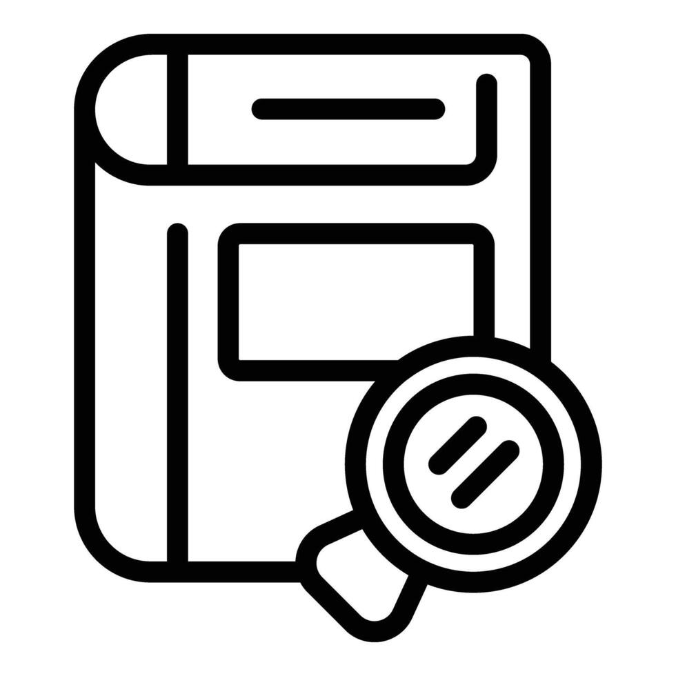 Search new book icon outline vector. Work stack vector