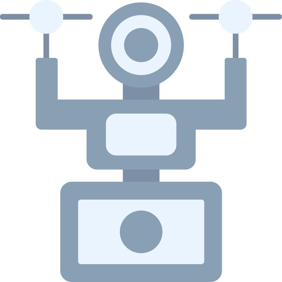 Camera Drone Flat Light Icon vector