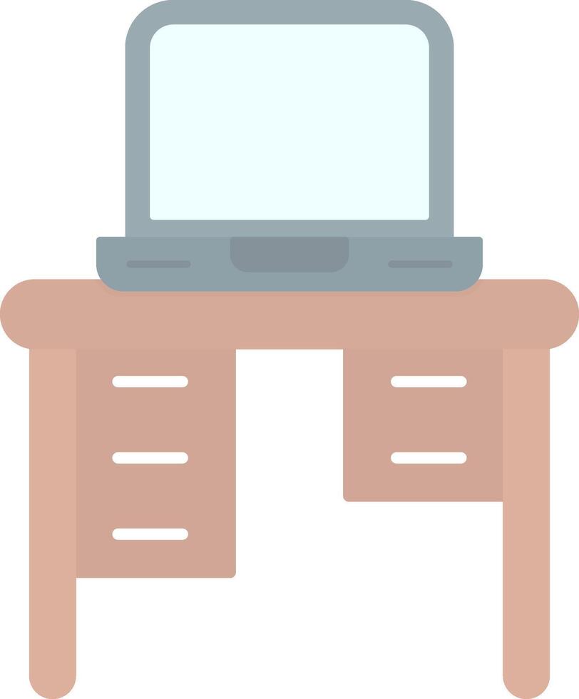 Office Desk Flat Light Icon vector