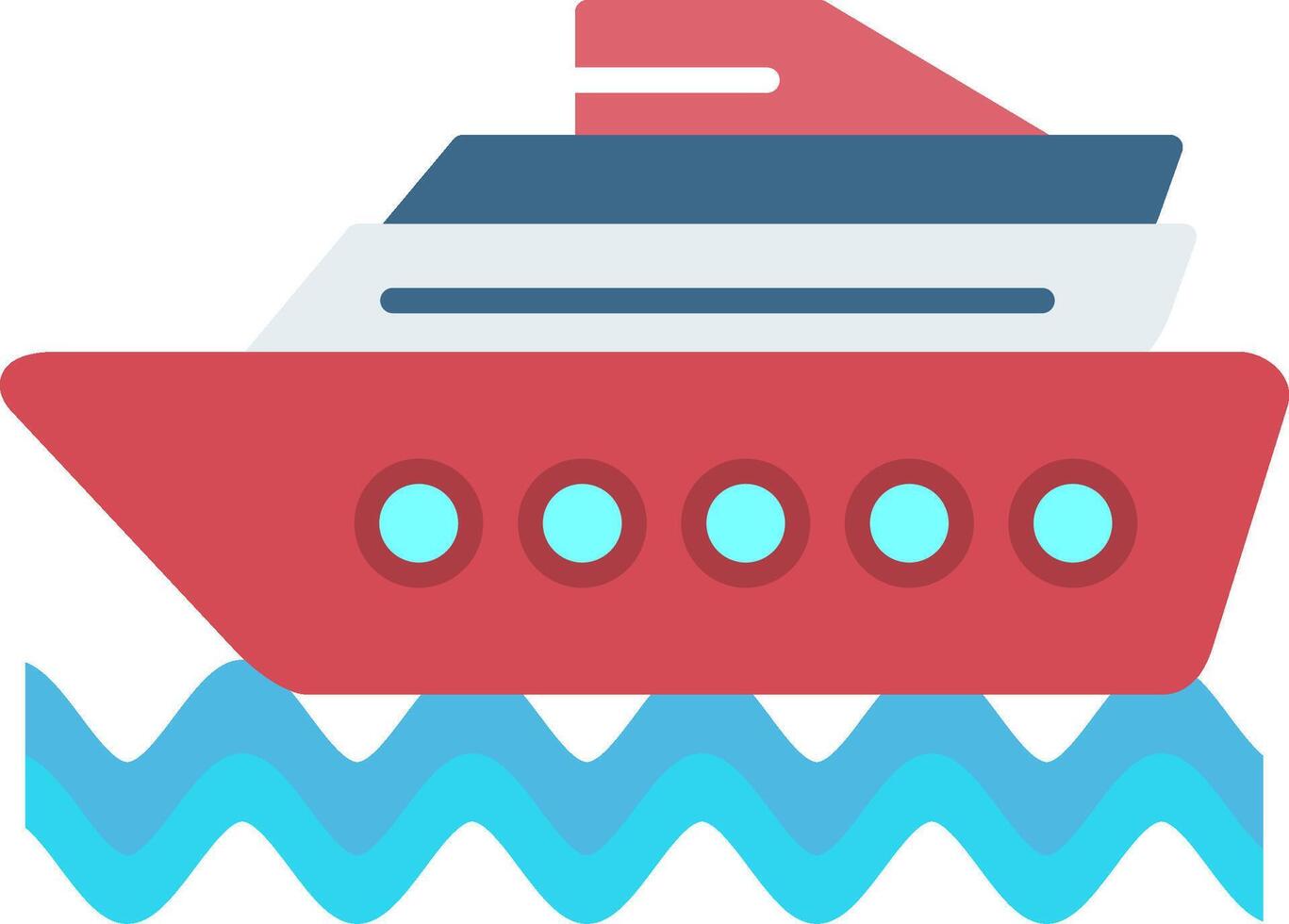 Cruise Ship Flat Light Icon vector