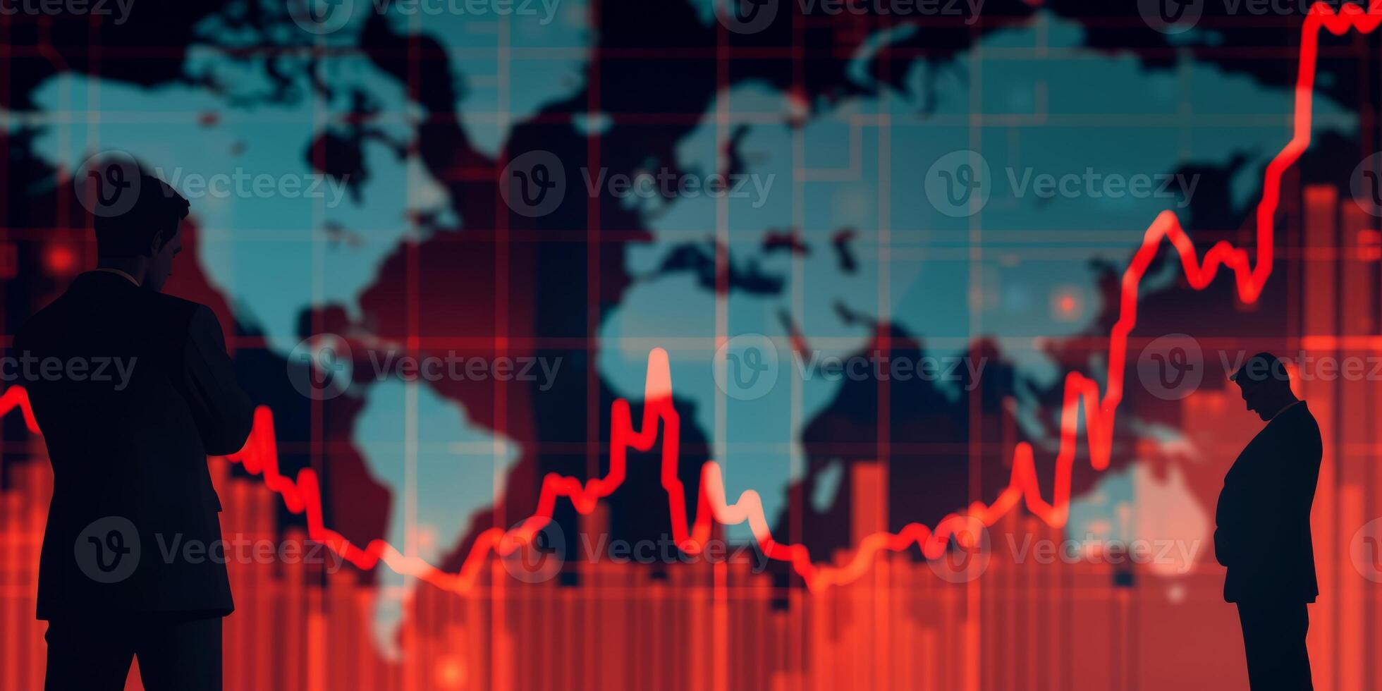 AI generated The global recession and economic crisis. the complexities of economic, featuring individuals and businesses adapting, strategizing, and striving for stability photo