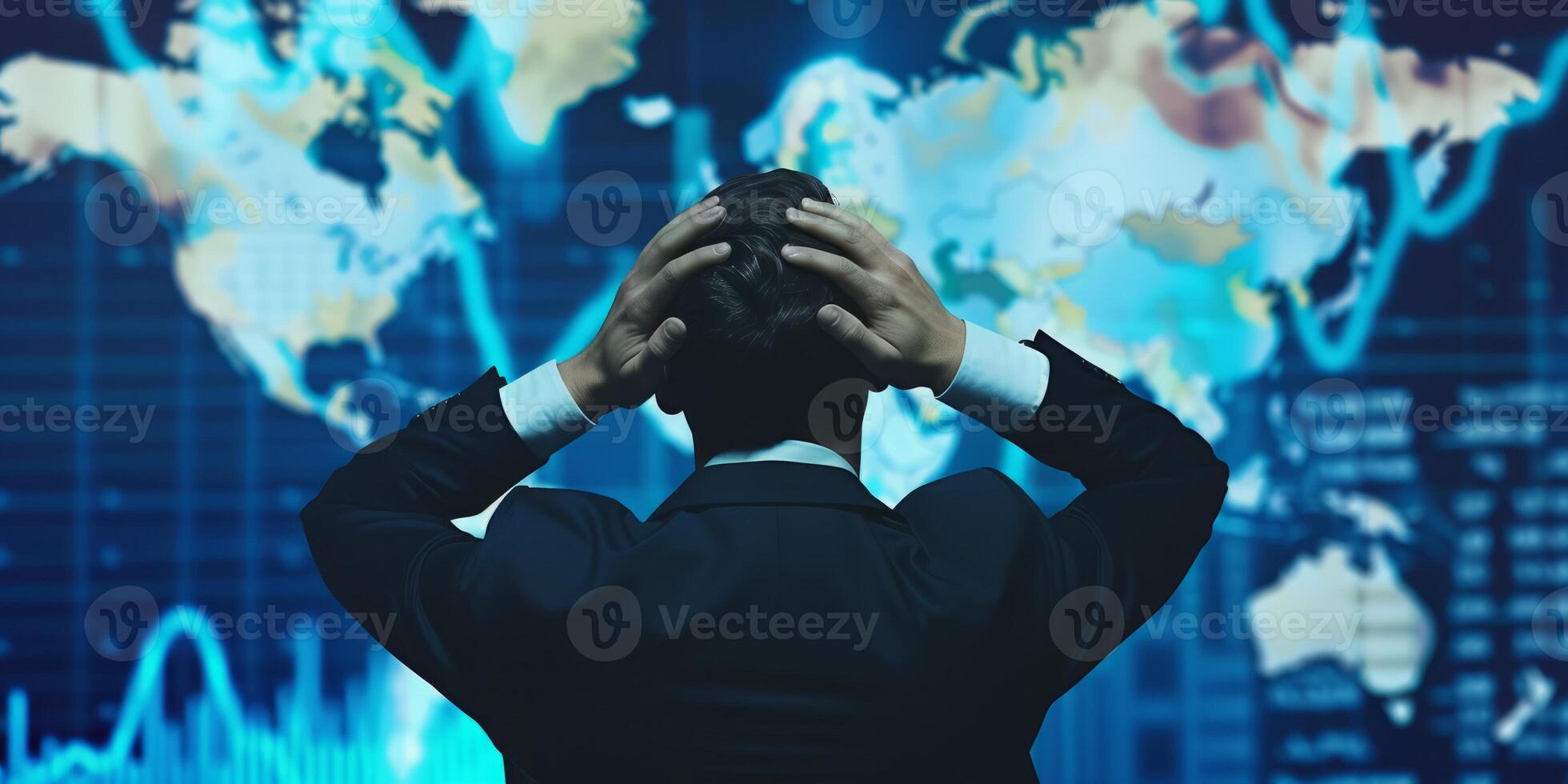 AI generated The global recession and economic crisis. the complexities of economic, featuring individuals and businesses adapting, strategizing, and striving for stability photo