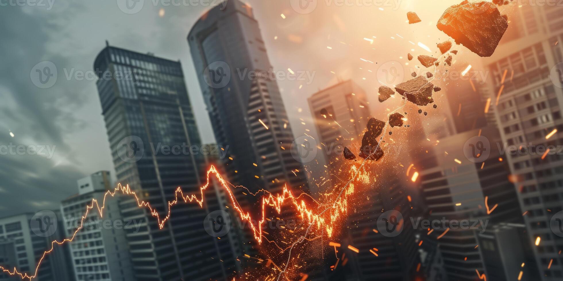 AI generated The global recession and economic crisis. the complexities of economic, featuring individuals and businesses adapting, strategizing, and striving for stability photo