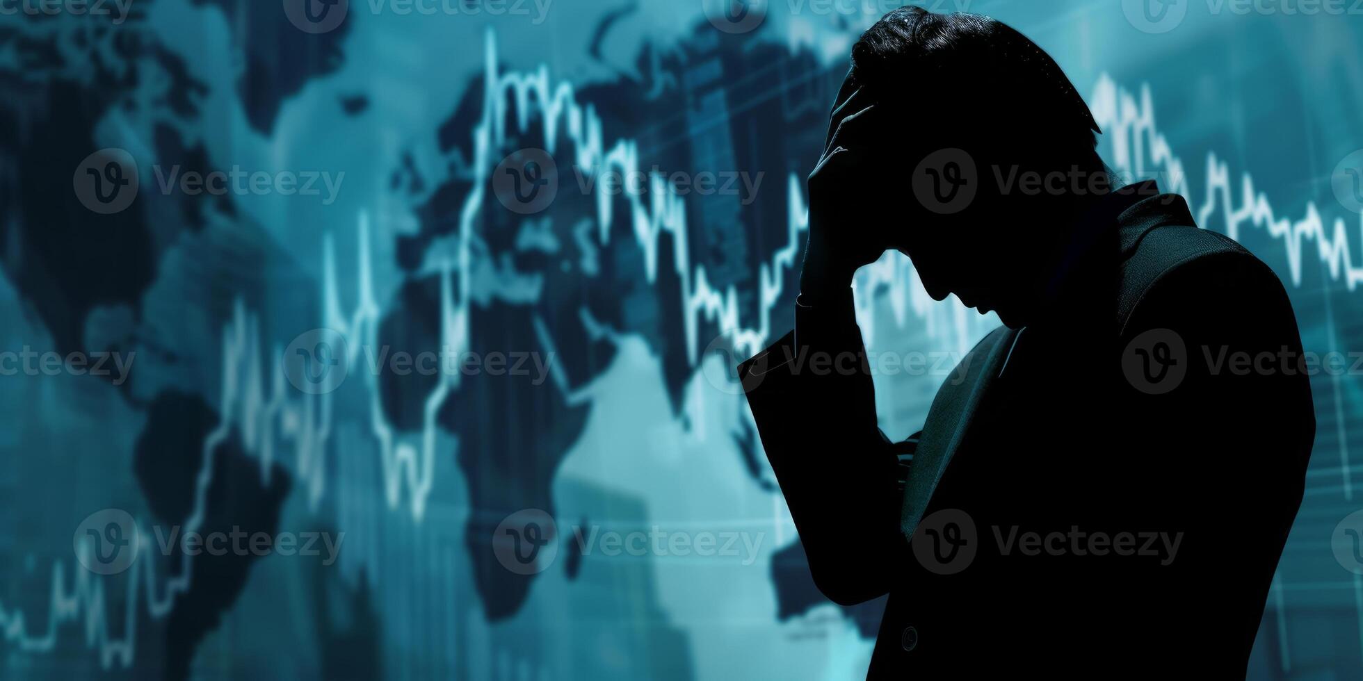 AI generated The global recession and economic crisis. the complexities of economic, featuring individuals and businesses adapting, strategizing, and striving for stability photo