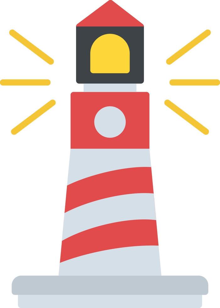 Lighthouse Flat Light Icon vector