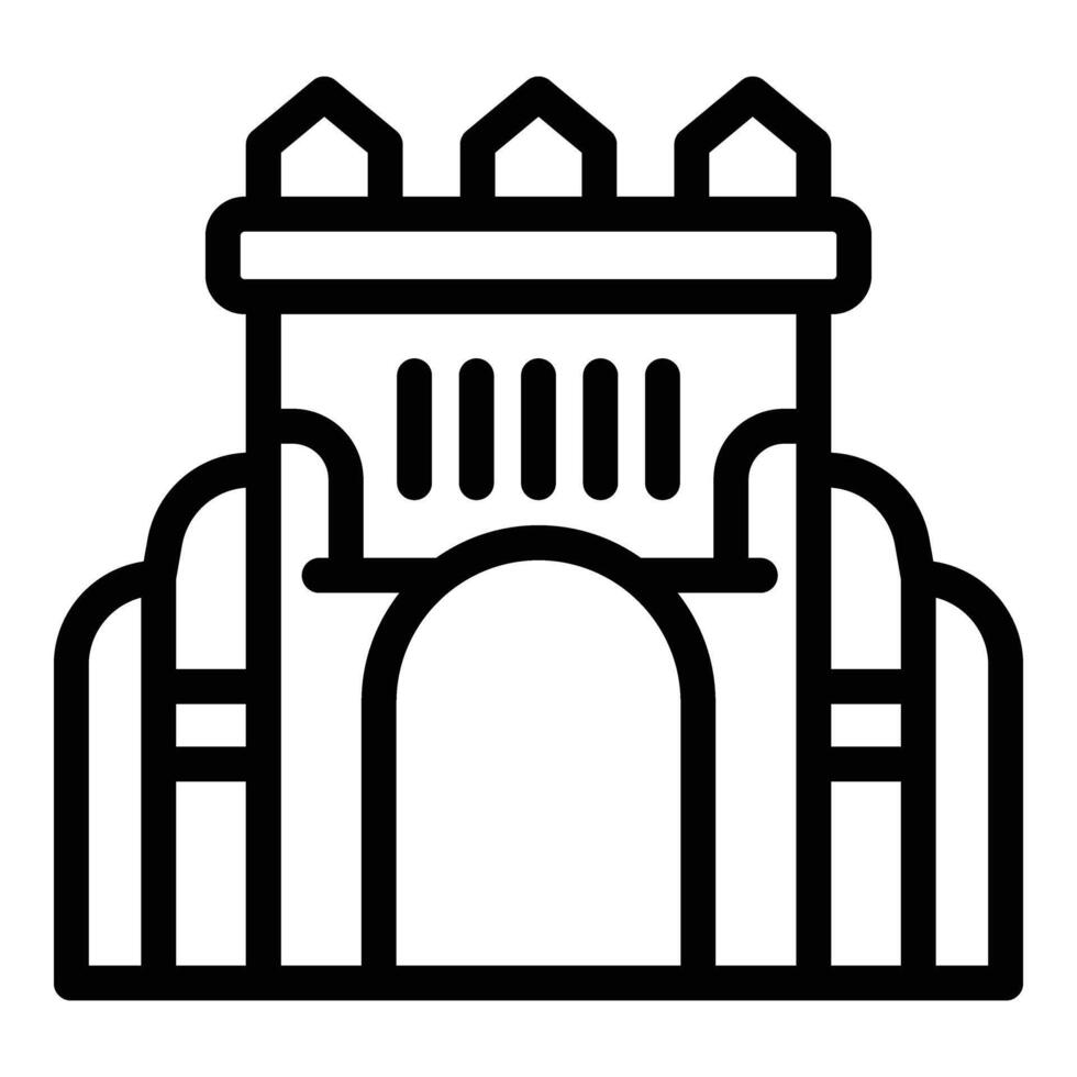 New castle icon outline vector. Lisbon city vector