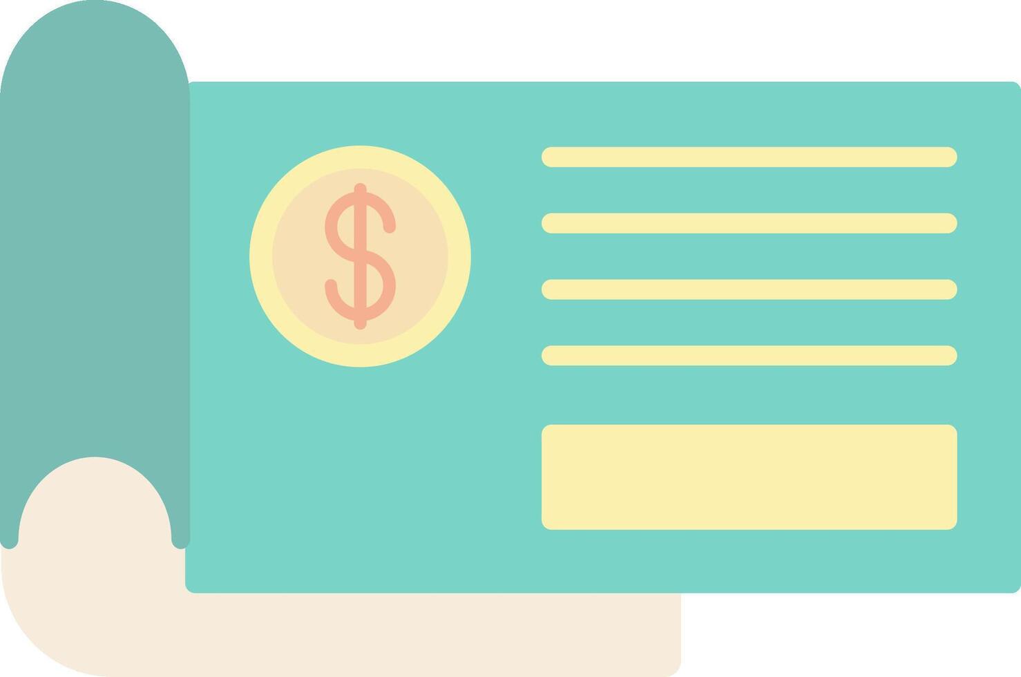 Bank Check Flat Light Icon vector