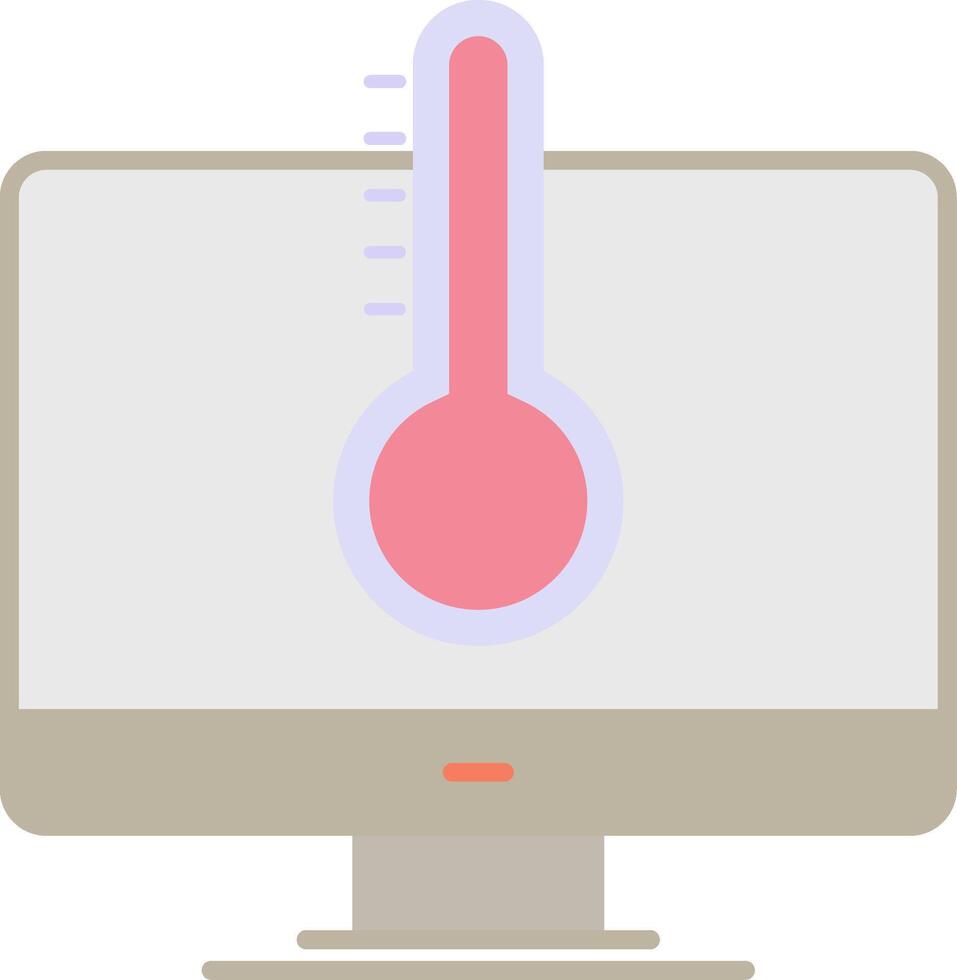 temperatura plano ligero icono vector