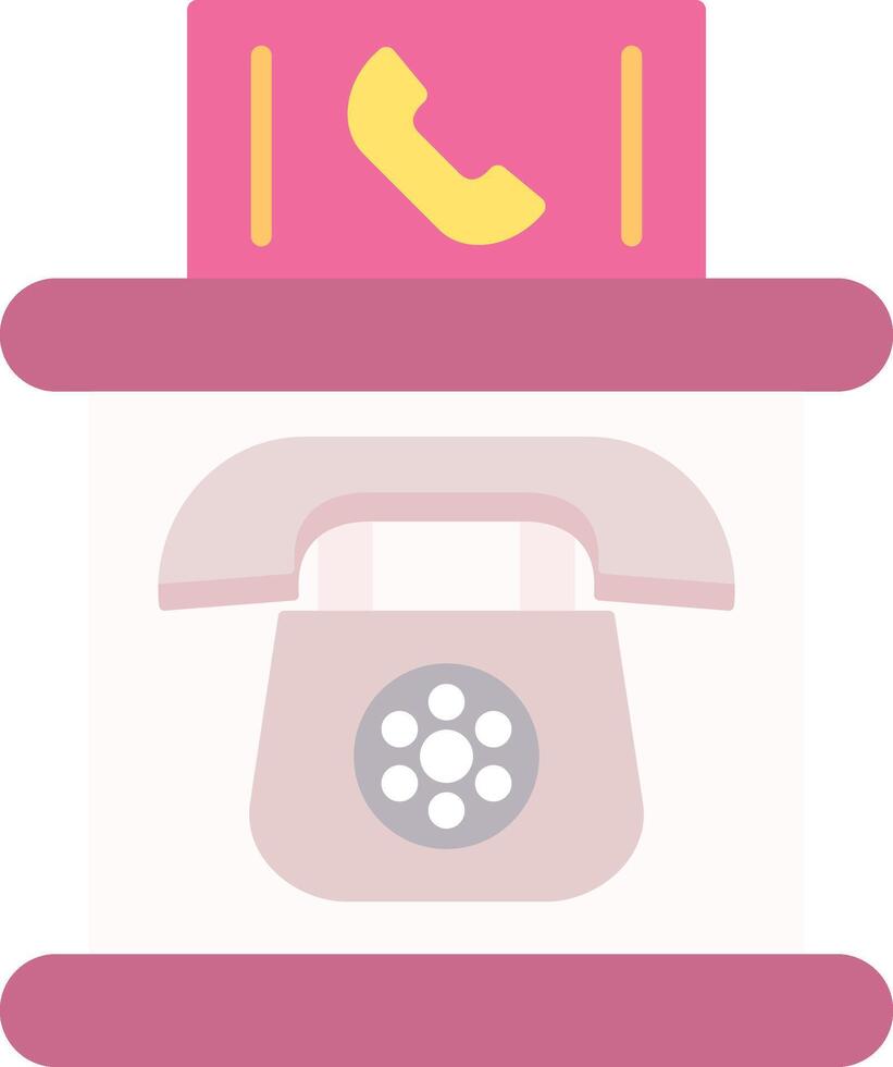 teléfono cabina plano ligero icono vector