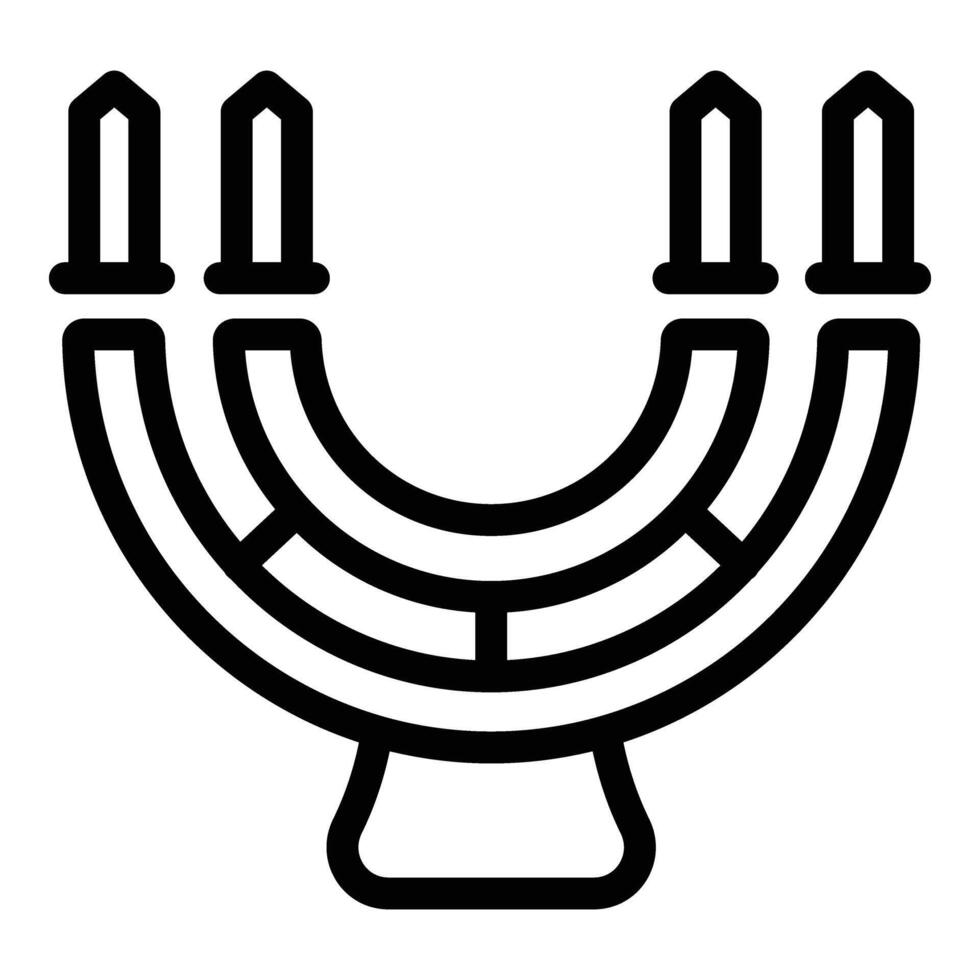 Jewish candles icon outline vector. Israel tel aviv vector