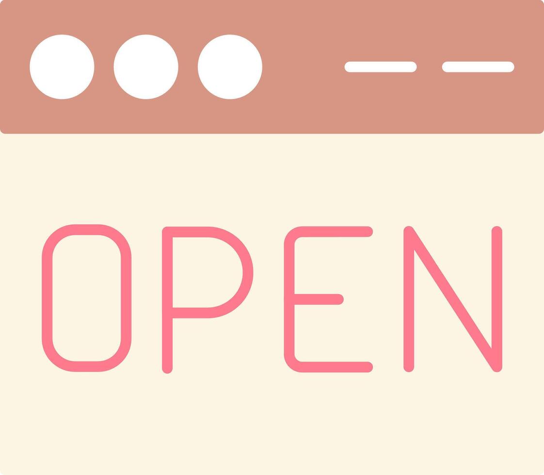 Open Flat Light Icon vector