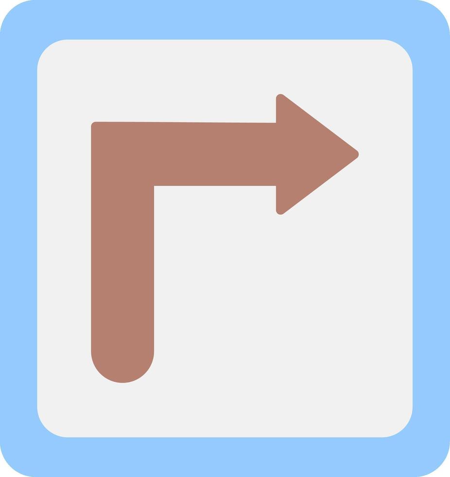 Turn Right Flat Light Icon vector